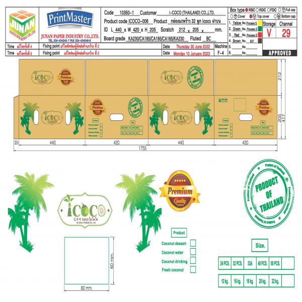 Processing and export (trimming, polishing, soaking) of chilled coconut