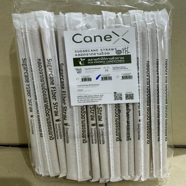 Sugarcane Straws size 8x210 mm Flat cut