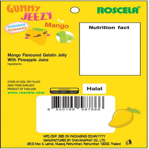 Mango Flavoured Gelatin Jelly With Pineapple Juice