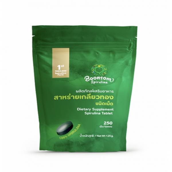 ผลิตภัณฑ์เสริมอาหารสาหร่ายเกลียวทองชนิดเม็ด