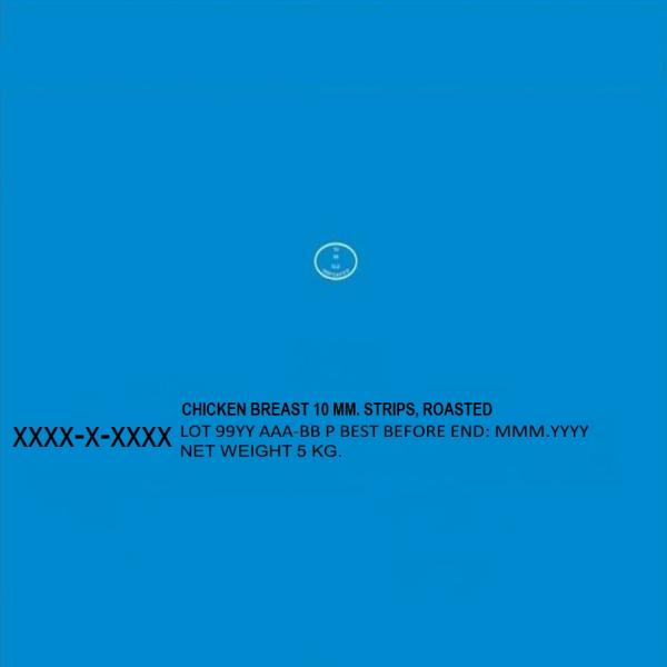 CHICKEN BREAST 10 MM STRIPS, ROASTED