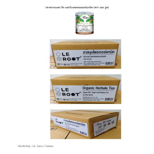 ชาสะระแหน่ ขิง และใบเตยหอมออร์แกนิค