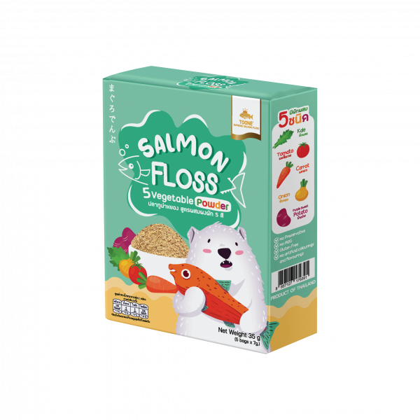 แซลมอนหยอง ผสมผงผัก 5 สี