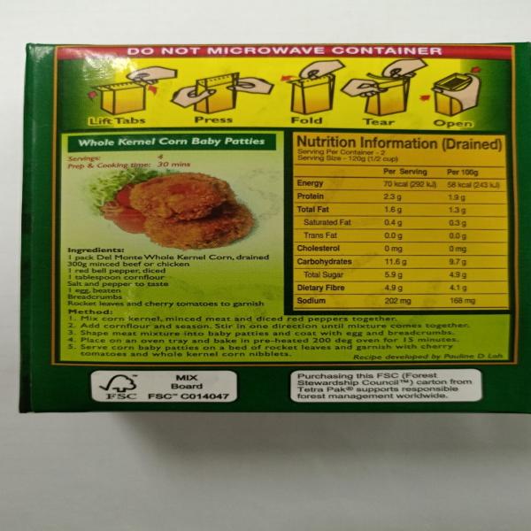 RECARTED WHOLE KERNEL CORN IN BRINE