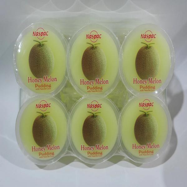 ขนมพุดดิ้ง ผสมวุ้นมะพร้าว กลิ่นฮันนี่เมล่อน