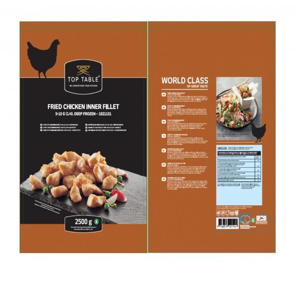 K000001675 : FRIED CHICKEN INNER FILLET 5-10 G (1/4), DEEP FROZEN