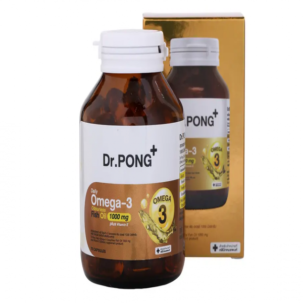 ดอกเตอร์พงศ์ เดลี่ โอเมก้า-3 โอเดอะเลส ฟิช ออยล์ 1000 มิลลิกรัม พลัส วิตามิน อี (ผลิตภัณฑ์เสริมอาหาร)