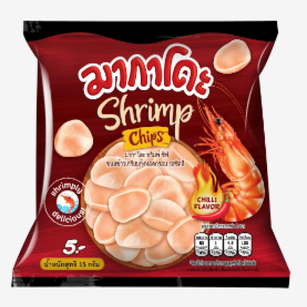 มากาโดะ ชริมพ์ ชิฟ  ขนมข้าวเกรียบกุ้งทอดกรอบ รสชิลลี่