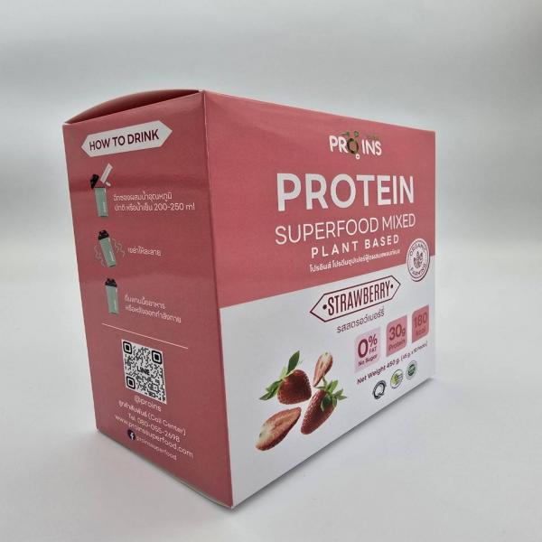 โปรตีนซุปเปอร์ฟู้ดผสมแพลนท์เบส รสสตอเบอร์รี่