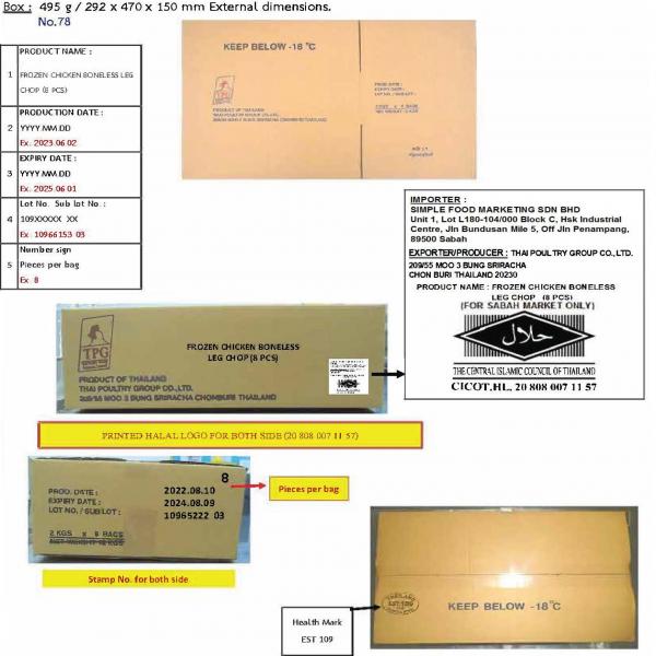 FROZEN CHICKEN BONELESS LEG CHOP