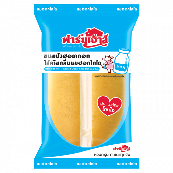 ขนมปังฮอตดอกไส้ครีมกลิ่นนมฮอกไกโด