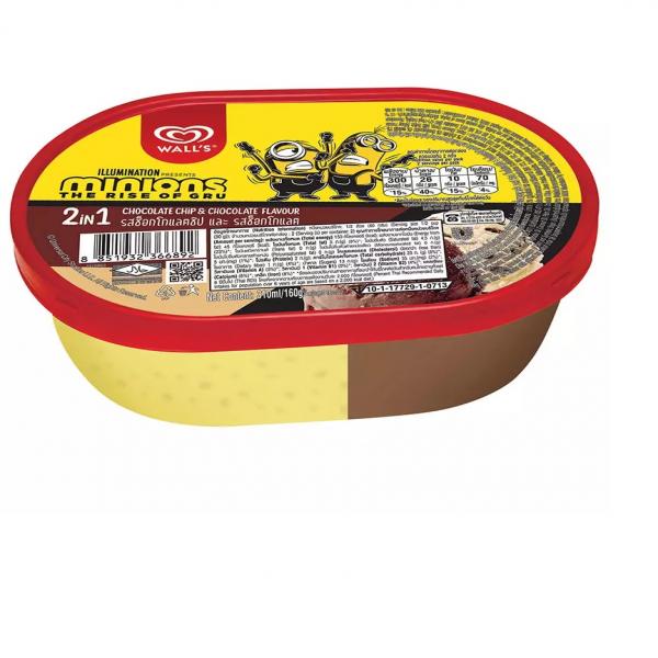 ไอศกรีมดัดแปลงผสมรสช็อกโกแลตและกลิ่นวานิลลาผสมช็อกโกแลตชิป