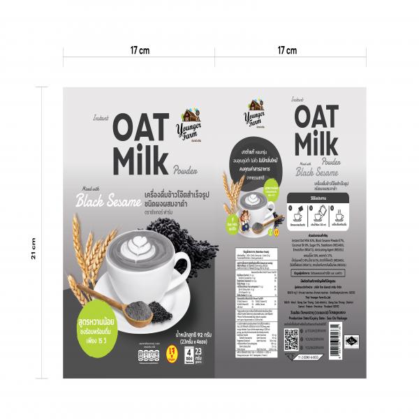 เครื่องดื่มข้าวโอ๊ตสำเร็จรูปชนิดผง ผสมงาดำ