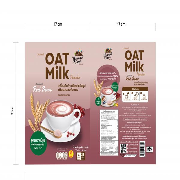 INSTANT OAT BEVERAGE POWDER MIXED WITH RED BEAN