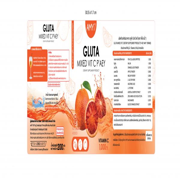 Gluta Mixed Vit C Dietary Supplement Product (P-AEY AMY 7 Brand)