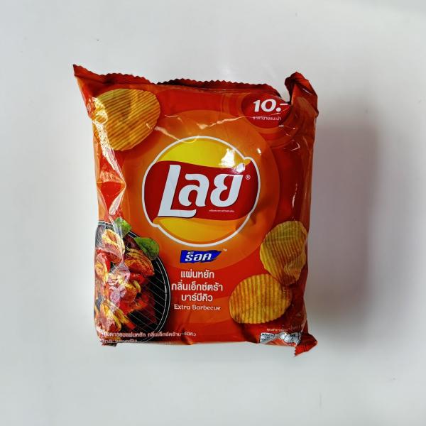 Ridged Potato Chips Extra Barbecue Flavor