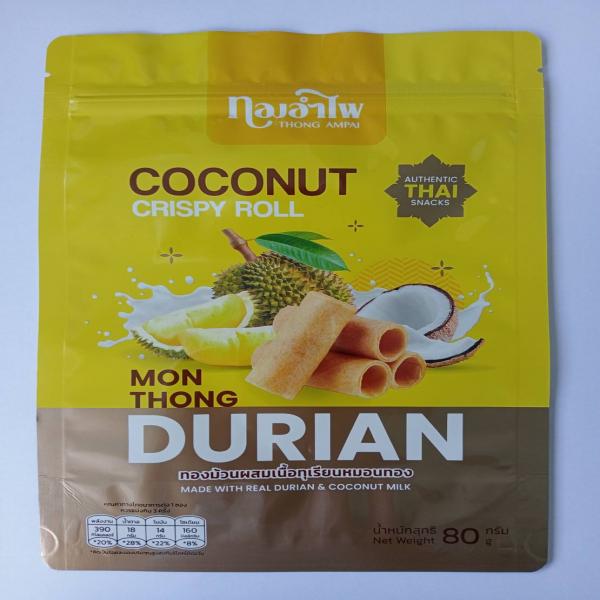 ทองม้วนผสมเนื้อทุเรียนหมอนทอง (ตรา ทองอำไพ)