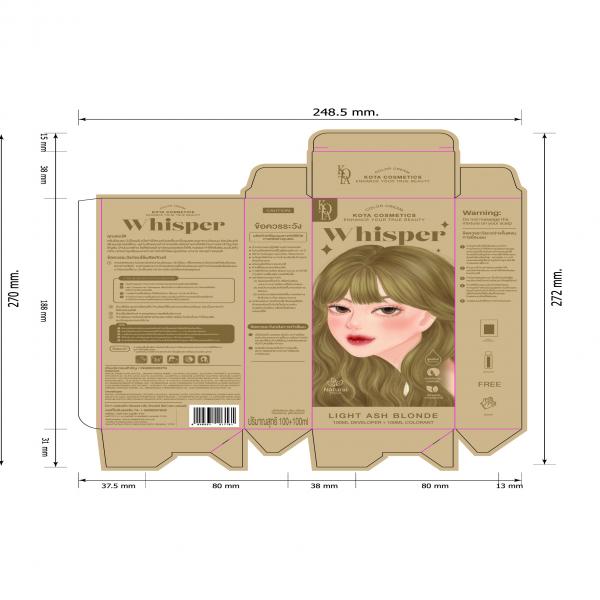 KOTA COSMETICS COLOR CREAM WHISPER (LIGHT ASH BLONDE)