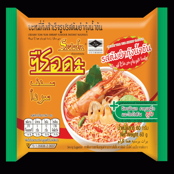 บะหมี่กึ่งสำเร็จรูปรสต้มยำกุ้งน้ำข้น