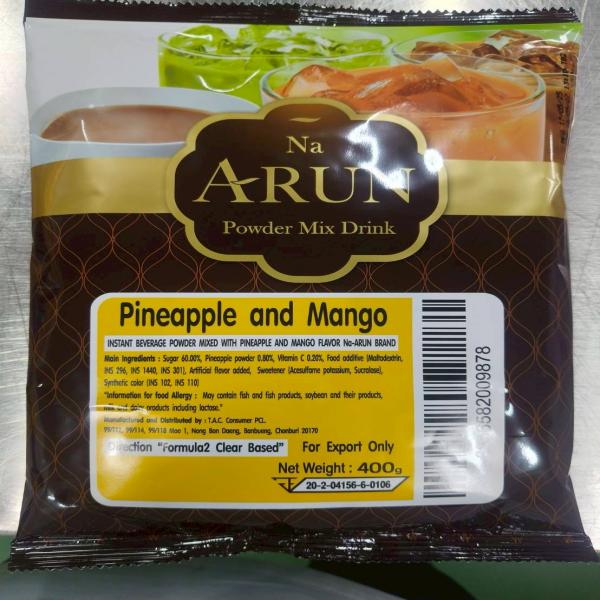 INSTANT BEVERAGE POWDER MIXED WITH PINEAPPLE AND MANGO FLAVOR