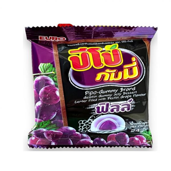 GELATIN GUMMY JELLY DESSERT CENTER FILLED WITH PECTIN GRAPE FLAVOUR