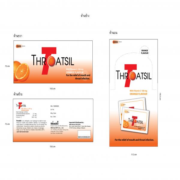 Throatsil with Vitamin C - 100 mg. Orange Flavour [For distributed in Malaysia]