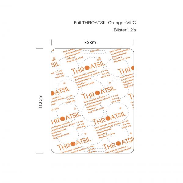 Throatsil with Vitamin C - 100 mg. Orange Flavor [For distributed in Oman]