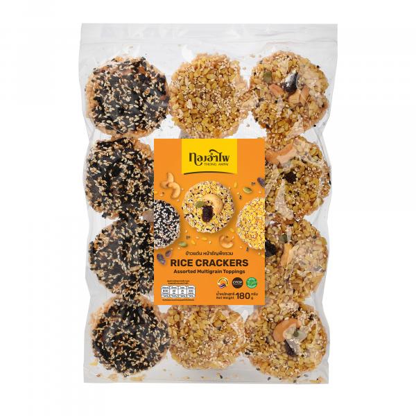 RICE CRACKERS WITH ASSORTED MULTIGRAIN TOPPING