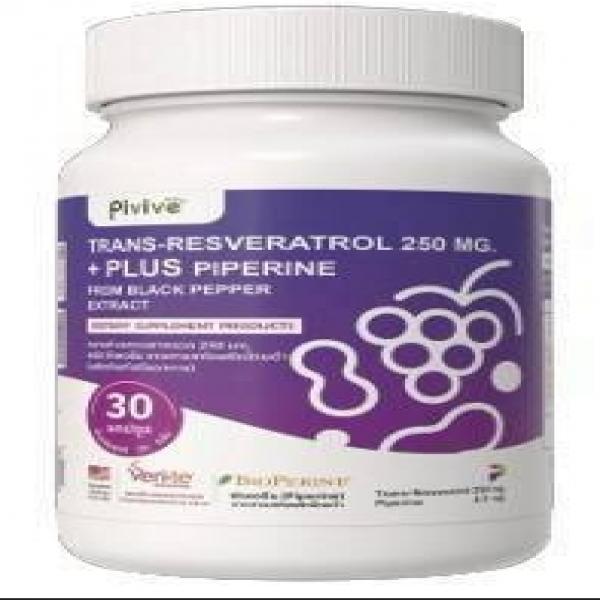 Trans-Resveratrol 250 mg. Plus Piperine From Black Pepper Extract (Dietary Supplement Product) (Bottle)