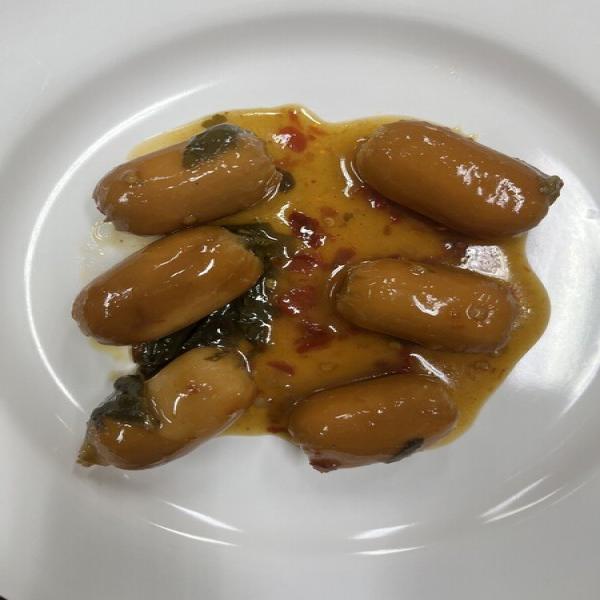 Spicy Stir-Fried Chicken Sausage with Thai Holy Basil (Zaabro Brand)