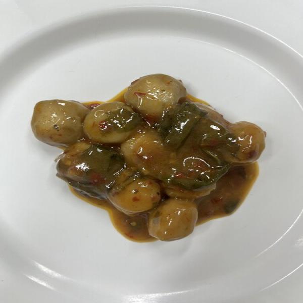 Spicy Stir-Fried Fish Ball with Thai Holy Basil (Zaabro Brand)