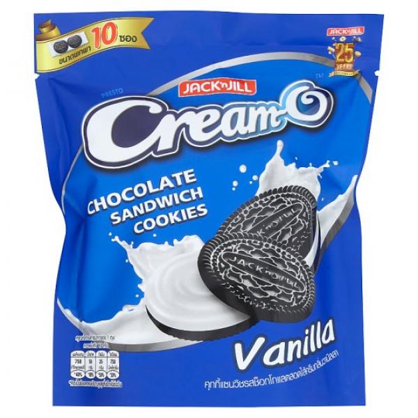 คุกกี้แซนวิชรสช็อกโกแลตสอดไส้ครีมกลิ่นวานิลลา
