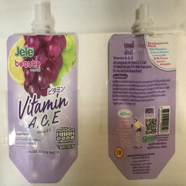 Jelly Carrageenan with Vitamin A,C,E and 15% Mixed Fruit Juice (10% White grape juice and 5% Lime Juice)