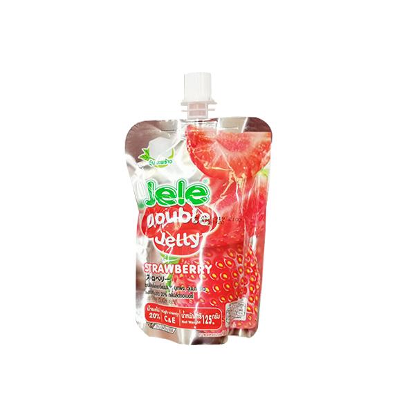 ขนมเยลลี่คาราจีแนน ผสมบุกผง วุ้นมะพร้าว และน้ำองุ่นขาว 20% กลิ่นสตรอเบอรี่