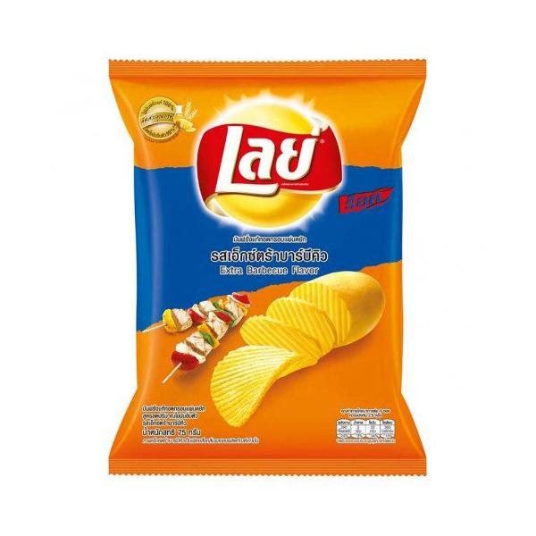 มันฝรั่งแท้ทอดกรอบแผ่นหยัก กลิ่นเอ็กซ์ตร้าบาร์บีคิว