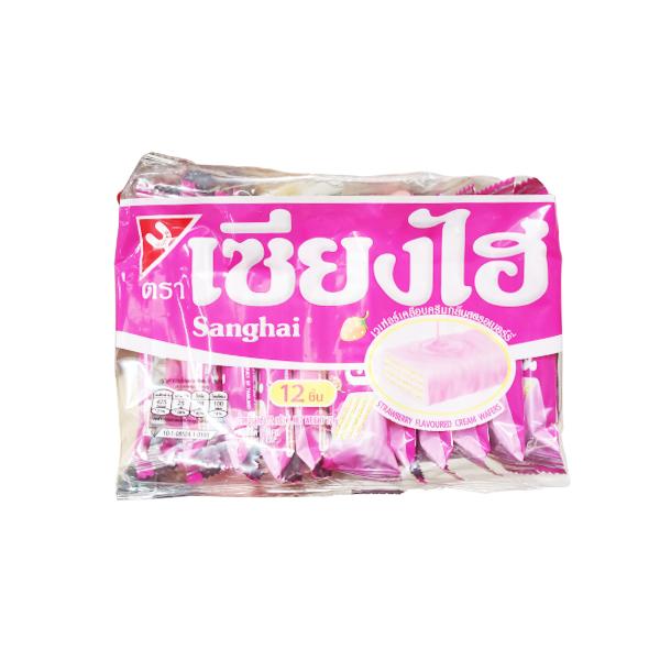STRAWBERRY FLAVOURED CREAM WAFERS