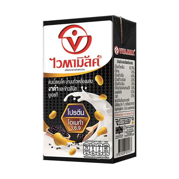 ดับเบิ้ลแบล็ค น้ำนมถั่วเหลือง ผสมงาดำและข้าวสีนิล ยูเอชที